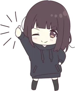 👍 b6df07ad anime girl, cute, cartoon, character, sticker telegram sticker