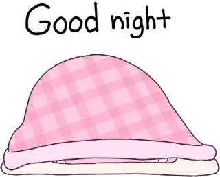 💤 c00198ac Good night good night, sleep, pink blanket, sweet dreams, cartoon telegram sticker