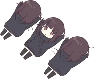 🙃 d2e9ee01 anime, girl, cartoon, cute, kawaii, hoodie telegram sticker