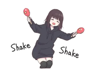 💃 0372a934 Shake Shake อนิเมะ, ผู้หญิง, คาวาอิ, เต้น, เขย่า, น่ารัก telegram sticker
