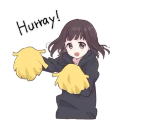 👱‍♀ 67c5aa87 Hurray! เชียร์ลีดเดอร์, เชียร์, ตื่นเต้น, อนิเมะ, ผู้หญิง, เย้ telegram sticker