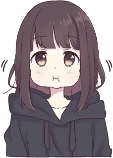 😊 5c59890f chica anime, lindo, dibujo animado, pegatina, kawaii, chibi, manga, ilustración whatsapp sticker