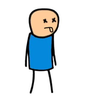 😝 83b0b589 卡通, 死亡, 死的, 火柴人, 舌头, Cyanide and Happiness telegram sticker
