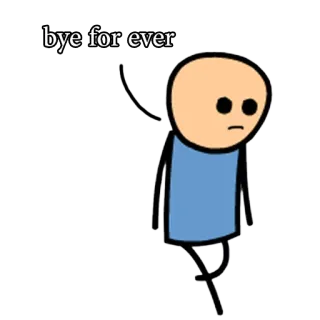 😔 86f693b7 bye for ever 难过, 卡通, 火柴人, 再见, 告别, 沮丧 telegram sticker