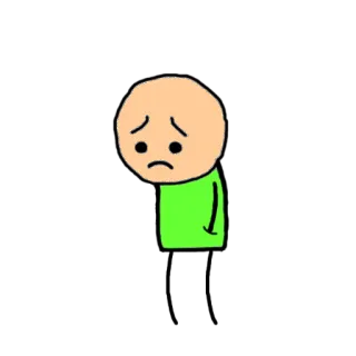 😔 b24cf985 火柴人, 伤心, 卡通, cyanide and happiness, 角色, 隔离, 搞笑 telegram sticker