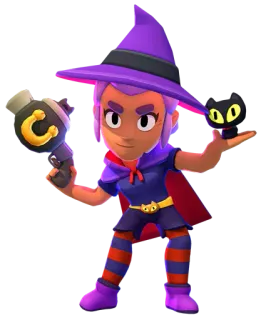 🔥 190f73eb Shelly Brawl Stars เชลลี, บรอว์ลสตาร์ส, แม่มด, เกม, ตัวละคร telegram sticker