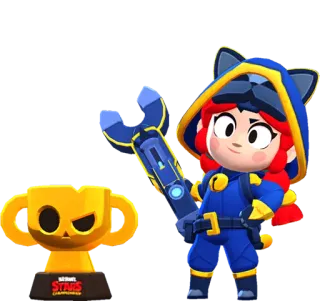 🔥 241dd8b3 Jessie Brawl Stars บราวล์สตาร์, เจสซี, วิดีโอเกม, ตัวละคร, การ์ตูน telegram sticker