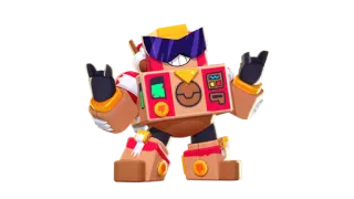 🔥 482a31f2 DJ 3.M.Z Brawl Stars หุ่นยนต์, ดีเจ, บrawl Stars, เกม, ตัวละคร telegram sticker