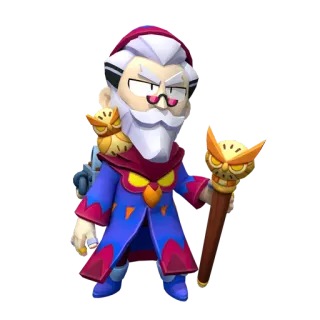 🔥 ed252c0d วิดีโอเกม, บรอว์สตาร์, ไบรอน, พ่อมด, นกฮูก telegram sticker