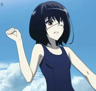 🖤 29400ed2 Mei Misaki Another anime, girl, eye patch, black hair, Another, Mei Misaki whatsapp sticker