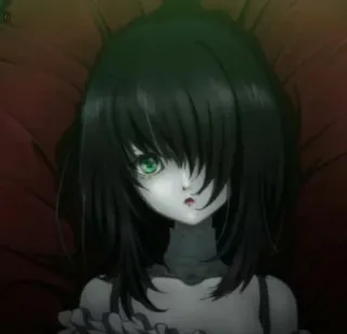 🖤 664678f8 anime, girl, gothic, dark, doll whatsapp sticker