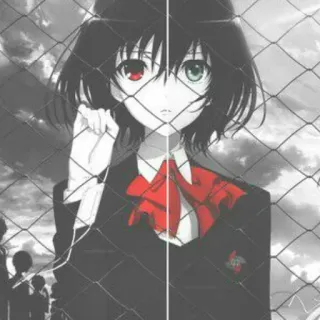 🖤 70d20ebd anime, girl, red eye, eye patch whatsapp sticker