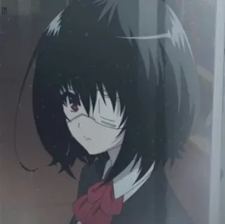 🖤 d8ae1af4 Mei Misaki Another anime, girl, mei misaki, another, school uniform, eyepatch whatsapp sticker