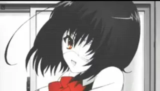🖤 e1ef04b4 Mei Misaki Another anime, horror, mystery, girl, eyepatch, Another whatsapp sticker