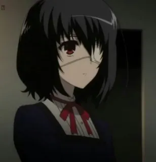 🖤 f8405ce4 Mei Misaki Another anime, girl, eye patch, school uniform, mei misaki, another whatsapp sticker