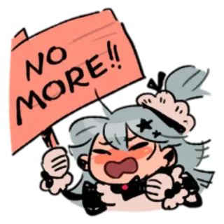 ❌ 22bb0b00 NO MORE!! Biểu tình, Hầu gái, Phong cách anime, Phim hoạt hình, Không, Thêm, Biển báo telegram sticker