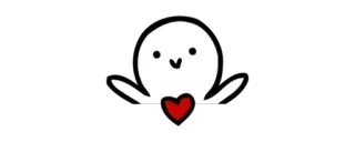 ✨ 22f8ae48 cute, heart, love, cartoon, white telegram sticker