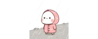 ✨ c221e75a character, raincoat, cute, sad, rainy day telegram sticker