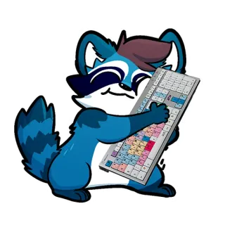 ⌨️ 5772dcd1 rakun, keyboard, peluk, hewan, kartun, imut, maskot telegram sticker