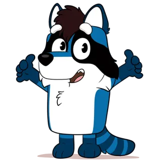 🐶 b9378764 rakun, kartun, jempol ke atas, binatang, imut, biru, senang telegram sticker