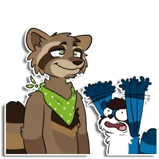 🙌 e30bd1ca rakun, furry, kartun, karakter, hewan telegram sticker