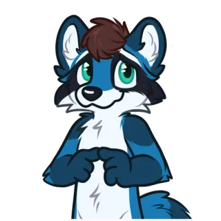 👉 f8161c93 Furry, Kartun, Binatang, Biru, Lucu, Antropomorfik, Karakter, Ilustrasi telegram sticker