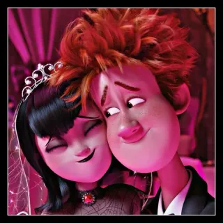 🖤 516ab740 Mavis Hotel Transylvania Mavis, Hotel Transylvania, pengantin, pernikahan, kartun, film animasi, pasangan telegram sticker