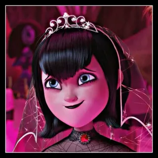 🖤 b6063616 Mavis Dracula Hotel Transylvania Mavis, Hotel Transylvania, Dracula, Vampir, Kartun, Pernikahan, Pengantin, Animasi telegram sticker