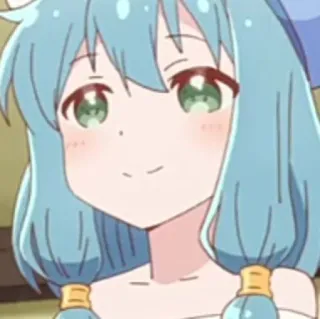 💙 72c652e6 アニメ, 漫画, キャラクター, かわいい, 女の子, 青髪 telegram sticker