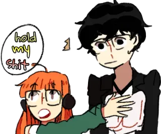 😤 9e59168e hold my shit Anime, Kartun, Meme, Lucu, Umpatan whatsapp sticker