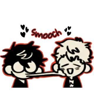 💋 28f514a6 Smooch ciuman, kecup, kasih sayang, cinta, kartun, pasangan, teman telegram sticker