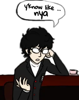 😺 935c3cdb Joker Persona 5 y'know like ... nya anime, manga, persona 5, joker, kucing, meong telegram sticker