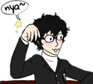 😸 b039751b Joker Persona 5 nya~ Persona, Persona 5, Joker, Anime, Manga, Kucing, Meong telegram sticker