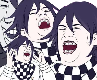 😂 ab0444b6 Kokichi Oma Danganronpa anime, cartoon, meme, funny, laughing, danganronpa, kokichi, oma whatsapp sticker