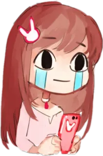 😭 1212c7a4 애니메이션, 소녀, 슬픈, 우는, 만화, 캐릭터 telegram sticker