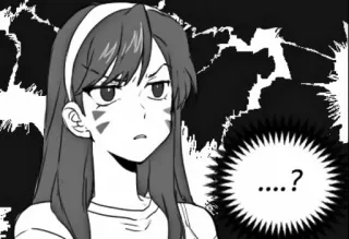 🤨 4fd004c9 ..... ? 애니메이션, 질문, 의심, 혼란, 여자, 만화 telegram sticker