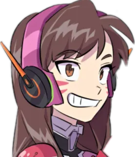 😁 6d9150b4 D.Va Overwatch D.Va, 오버워치, 게이머, 비디오 게임, 영웅, 애니메이션 telegram sticker