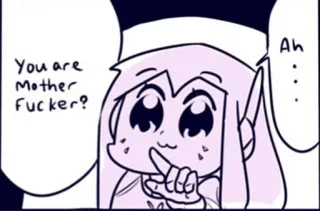 🐱 712f0002 You are Motherfucker? Ah... 모욕적, 모욕적인, 저속한, 만화, 애니메이션, 스티커 telegram sticker