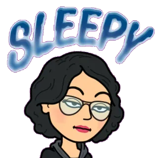 😪 022c7d55 SLEEPY 困, 累, bitmoji, 卡通, 人 telegram sticker