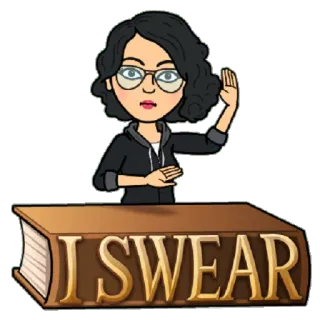 ✋ 1e9c6251 I SWEAR 脏话, bitmoji, 书, 承诺, 卡通 telegram sticker