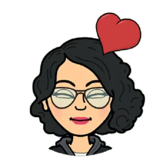 ❤ 71b64843 Bitmoji, 卡通, 头像, 女人, 心, 爱 telegram sticker