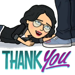 😁 7b43c267 Thank You 谢谢, 感谢, 感激, bitmoji, 卡通 telegram sticker