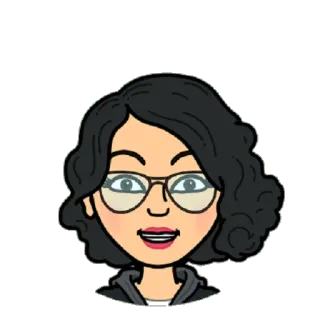 😃 80e1b312 Bitmoji, 头像, 卡通, 女性, 眼镜 telegram sticker