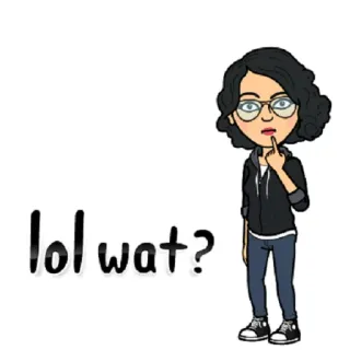 😕 887d6ada lol wat? 哈哈, 啥, Bitmoji, 卡通, 搞笑 telegram sticker