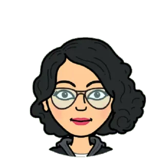 🙂 bd35987e 卡通, 头像, 女性, 眼镜, Bitmoji telegram sticker