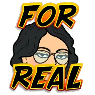 😒 c7845c38 FOR REAL 卡通, Bitmoji, 真的, 表情, 贴纸 telegram sticker