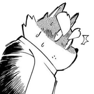 😨 b814c340 furry, animal, lobo, antropomorfo, expresión, sudor telegram sticker