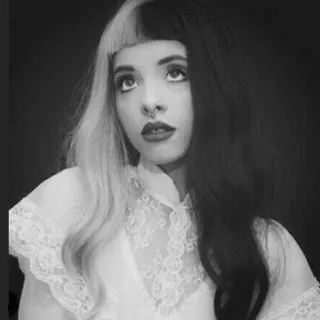 ▪️ ea26e13f Melanie Martinez melanie martinez, singer, songwriter, actress, black and white, alternative telegram sticker