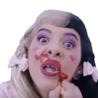 😁 393e5aa9 Melanie Martinez cantante, trucco, ritratto, faccia, persona, donna telegram sticker
