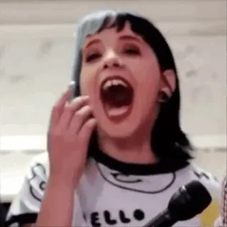 😹 3ab947fd ELLO melanie martinez, singer, pop star, yelling, finger telegram sticker